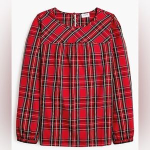 J Crew Factory | Tartan plaid blouse | NWT | Petite Medium